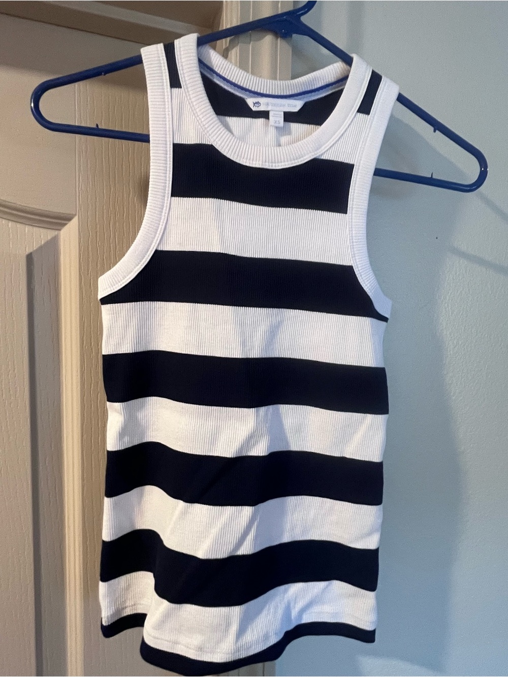 Southern Tide Black and White Striped Tank Top for Kids